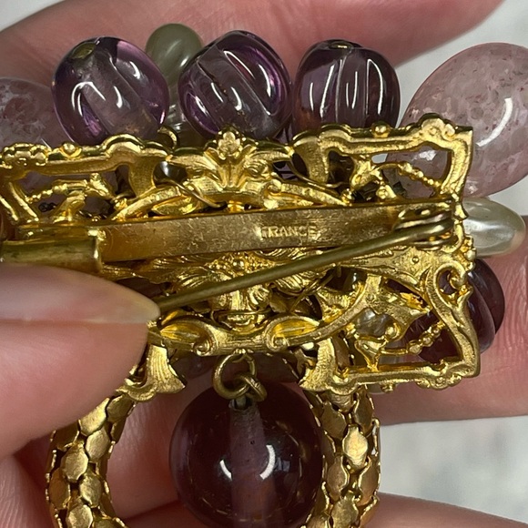 Vintage 1930s Louis Rousselet Paris Poured Glass Brooch - Picture 7 of 11